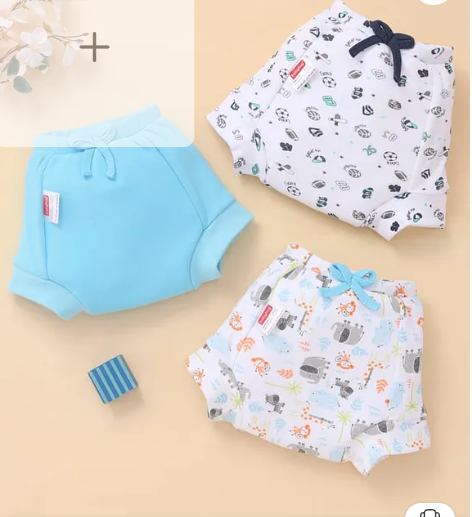 Babyhug Padded Potty Training Pants Pack of 3 - Size 1 - Sports Print Blue| Reusable Cotton Training Diapers| Toddler Pull-Up Underwear| Absorbent| Washable Cloth Diapers - Image 2
