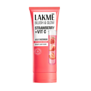 Lakme Blush & Glow Strawberry Refreshing Gel Face Wash 100 g|| With 100% Natural Fruit for Glowing Skin - Daily Gentle Exfoliating Facial Cleanser