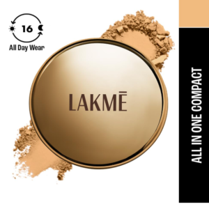 Lakme 9 To 5 Powerplay Priming 3in1 Powder Primer, Foundation & Compact, Lasting Matte, Silky Golden (9g)