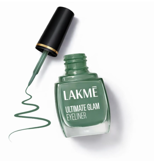 Lakme Ultimate Glam Eye Liner, Semi Matte, Quick drying, Water resistant & Smudgeproof Eye Liner, Green, 9ml