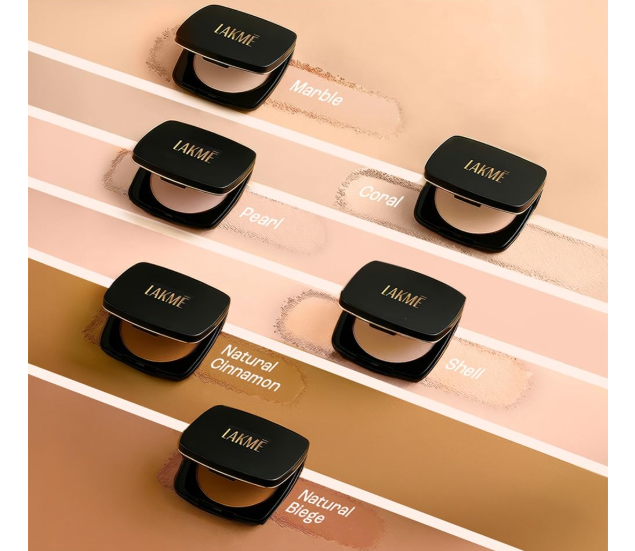Lakme Forever Matte Compact, Smooth Finish, Lightweight Compact Powder That Lasts for 12 HrsFor A Natural Even Toned Look, Shell, 9g - Image 2
