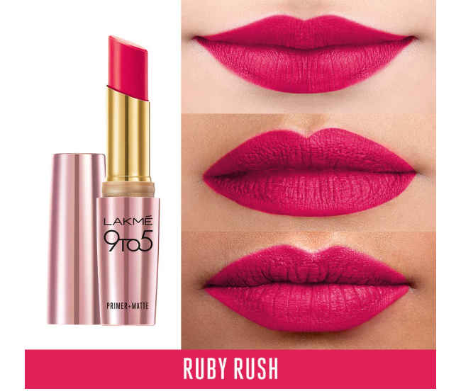 Lakme 9 to 5 Primer Matte Lip Color, Ruby Rush MR20, 3.6g - Image 3