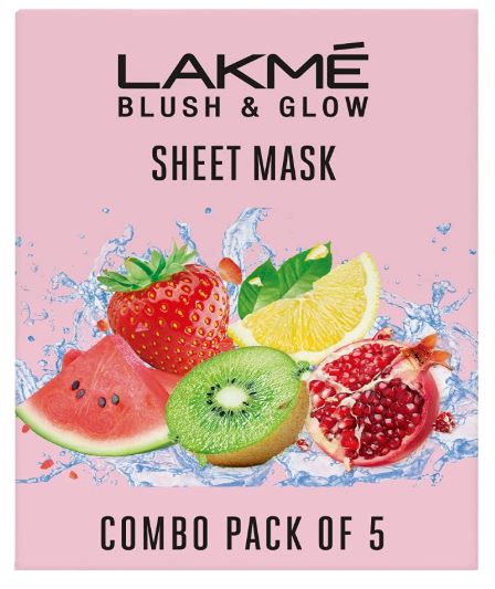 Lakme Blush & Glow Sheet Mask|| Pack of 5|| Fruit Facial Like Glow!