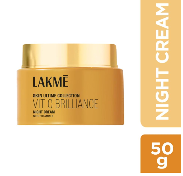 Lakme Vitamin C Brilliance Night Cream with Vitamin C 50G, healthy, glowing skin