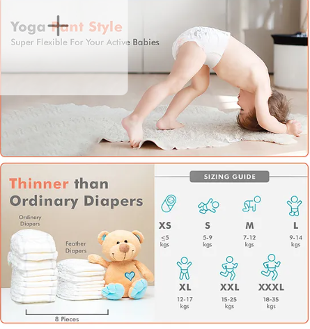R for Rabbit Large L Size Premium Feather Diaper for Baby 9 to 14 kgs (70 Pack Offer) - Image 3