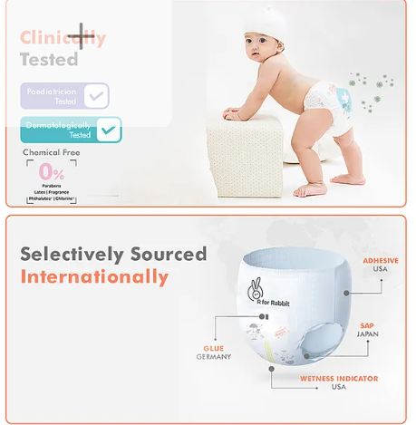 R for Rabbit XXL Size Baby Premium Feather Diaper for Baby 15+ kgs (72 Pack Offer) - Image 2