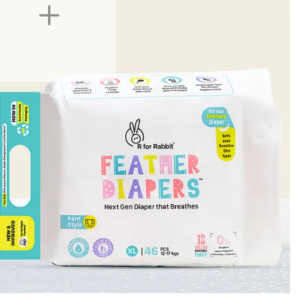 R for Rabbit XL Size Premium Feather Diaper for Baby 12 to 17 kgs (46 Pack Offer)