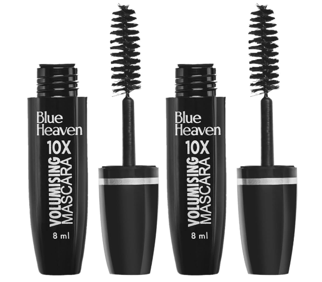 Blue Heaven 10X Volumising Mascara | Waterproof & Smudge Proof | Light Weight Formula | Long Lasting Mascara for Women | Stays Upto 12 Hrs | 8ml (Pack of 2)