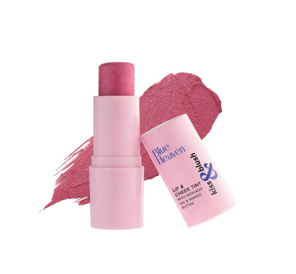 Blue Heaven Kiss and Blush Lip, Cheek and Eye Tint with Avocado Oil and Mango Butter | 3 in 1 Lip and Cheek Tint Stick | Rich Smooth Formula | Easily Blendable Makeup Tint | Rosy Dusk | 8.5gm