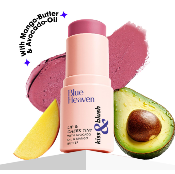 Blue Heaven Kiss and Blush Lip, Cheek and Eye Tint with Avocado Oil and Mango Butter | 3 in 1 Lip and Cheek Tint Stick | Rich Smooth Formula | Easily Blendable Makeup Tint | Rosy Dusk | 8.5gm - Image 2