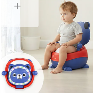 R for Rabbit Tiny Tots Panda Potty Training Chair for Baby Ergonomic Backrest with Sturdy Grip Handle for New Born Babies/Infant/Kids Weight Up to 25Kg 6 to 48 Months (Blue Red)