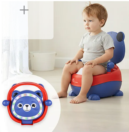 R for Rabbit Tiny Tots Panda Potty Training Chair for Baby Ergonomic Backrest with Sturdy Grip Handle for New Born Babies/Infant/Kids Weight Up to 25Kg 6 to 48 Months (Blue Red)