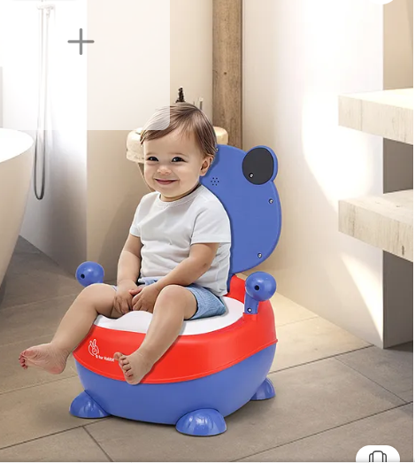 R for Rabbit Tiny Tots Panda Potty Training Chair for Baby Ergonomic Backrest with Sturdy Grip Handle for New Born Babies/Infant/Kids Weight Up to 25Kg 6 to 48 Months (Blue Red) - Image 2