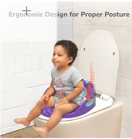 R for Rabbit Minimo Teddy Potty Seat for Kids Anti Slip BPA Free with Soft Cushion, Universal Fit Portable Potty Training Seat for Infant Weight Up to 40Kgs 1 to 7 Years (Purple Green)