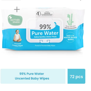 Mother Sparsh Baby Unscented 99 % Pure Water (Unscented) Baby Wipes - 72 Pieces