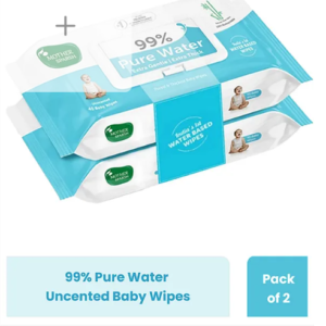 Mother Sparsh Baby 99% Pure Water Baby Wipes Super Saver Travel Friendly Combo Pack Wipes Made with Plant Based Fabric Pack of 2 - 40 Pieces Each
