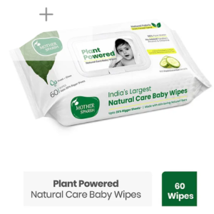 Mother Sparsh Baby Plant Powered Natural Baby Wipes With Cucumber Extract - 60 Pieces