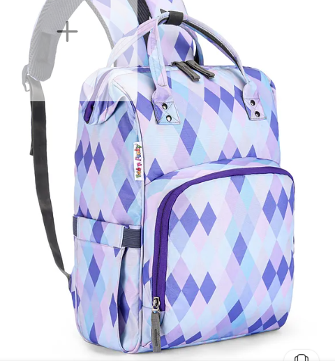 Fab N Funky Multipurpose Diaper Backpack Geometric Print- Light Purple