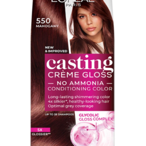 L'Oréal Paris Casting Crème Gloss Hair Color With Glycolic Gloss Complex | 5X Glossier Hair Color | Shade 550 - Mahogany | 60g + 40ml + 60g