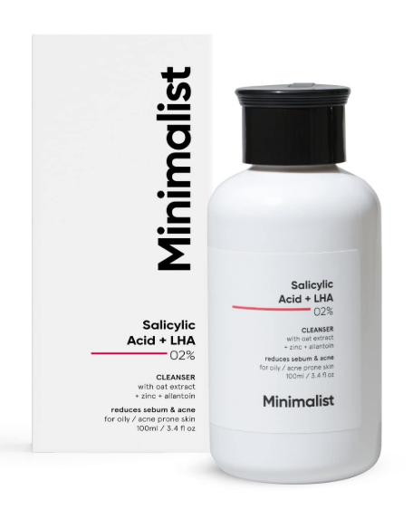Minimalist Anti-Acne Salicylic Acid 2% Face Wash For Oily & Acne Prone Skin | With LHA for Pore Cleansing, Oil Control & Sebum Regulation | Cleanser for Women & Men | 100 ml