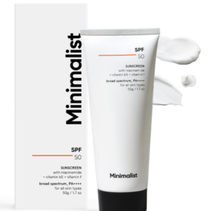 Minimalist Sunscreen SPF 50 PA++++ with Niacinamide & Multi-Vitamins | Broad Spectrum | Hydrating Sun screen for Dry & All Skin Types | Face Sunscreen for Men & Women | 50gm