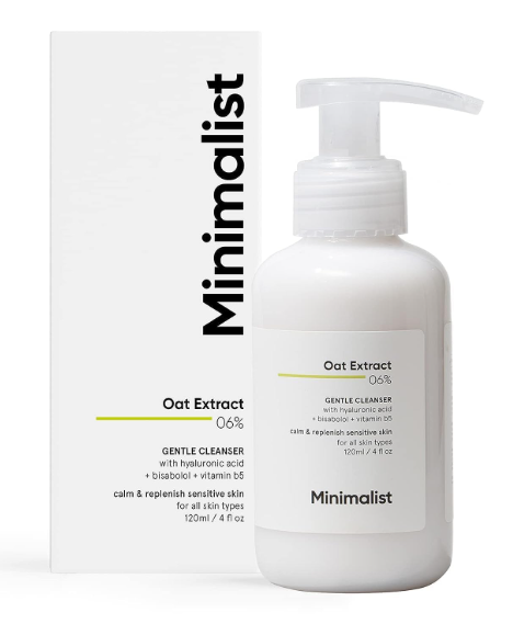 Minimalist B12 + Oat Extract 6.5% Gentle Cleanser For Sensitive Skin (Dry to Normal) | Sulphate Free | Non-Drying | Fragrance Free | (120 ML)