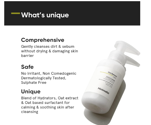 Minimalist B12 + Oat Extract 6.5% Gentle Cleanser For Sensitive Skin (Dry to Normal) | Sulphate Free | Non-Drying | Fragrance Free | (120 ML) - Image 3