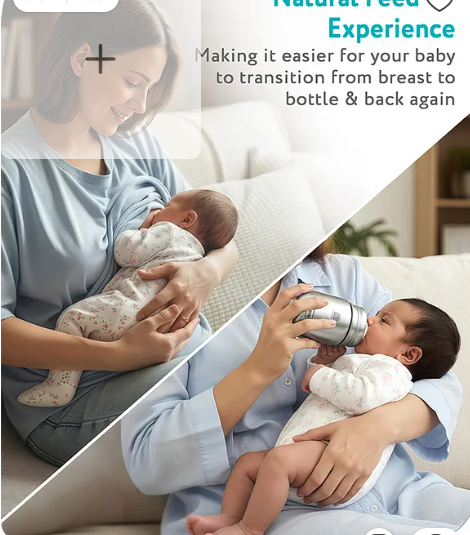 Babyhug Stainless Steel Feeding Bottle - 280 ml| Sterilizable| BPA Free| Leak Resistant| 304 Grade| Anti-Colic| Newborns & Toddlers| Corrosion Resistant| Use as Water Bottle| Wide Neck - Image 2