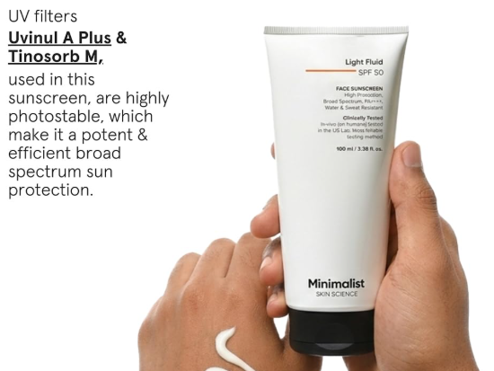 Minimalist Light Fluid Sunscreen SPF 50 for Oily Skin (PA++++) | Clinically Tested in US| No White Cast | Broad Spectrum | Lightweight, Water & Sweat Resistant | For Women & Men | 100ml - Image 4
