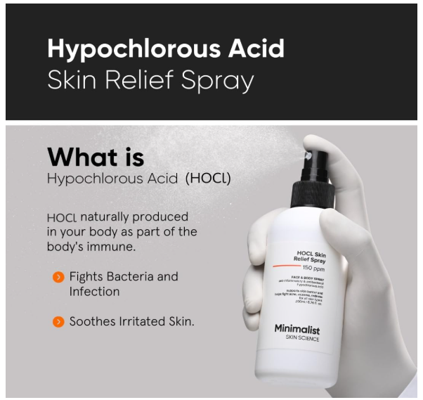 Minimalist Anti-Acne HOCL Face & Body Spray For Skin Relief | Soothing & Repairing Toner for Skin Barrier Support | Quick Relief from Acne Flare, Eczema & Redness with Hypochlorous Acid | Refreshing & Odor-Control | Suitable for All Skin Types | For Women & Men | 200 ml - Image 2
