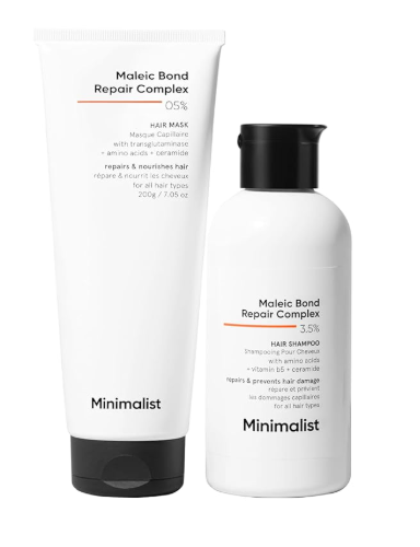 Minimalist Maleic Bond Repair Complex Shampoo & Conditioner Combo (Hair Shampoo & Mask) | Hair Care Kit | For Damaged, Dull and Dry Hair | For Women & Men