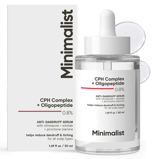 Minimalist Anti-Dandruff Hair Serum for Scalp | Pre Shampoo Treatment with CPH Complex & Oligopeptide 0.8% | With Elestab Advanced Anti Dandruff Molecule | For Women & Men | 50ml
