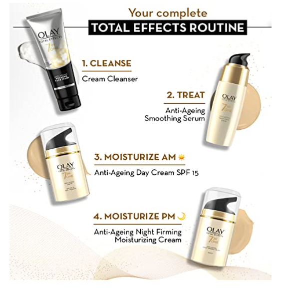 Olay Total Effects 7 in 1 Anti-Ageing Face Moisturizer Lotion for Women, Vitamin B3 & E, 50g|Hydrates, Evens Skin Tone & Reduces Fine Lines (50g, combo) - Image 2