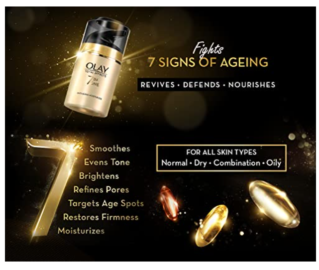 Olay Total Effects 7 in 1 Anti-Ageing Face Moisturizer Lotion for Women, Vitamin B3 & E, 50g|Hydrates, Evens Skin Tone & Reduces Fine Lines (50g, combo) - Image 3