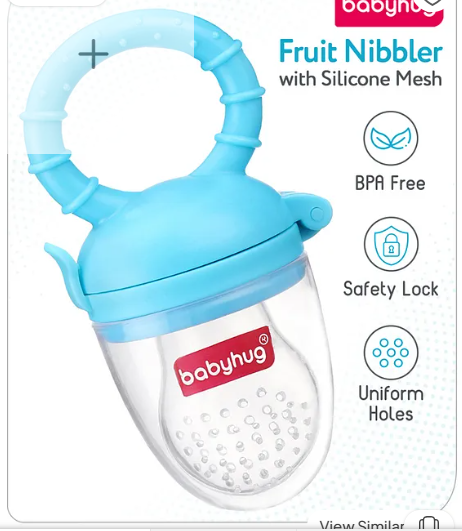 Babyhug Silicone Fruit and Food Nibbler - Blue - Image 2