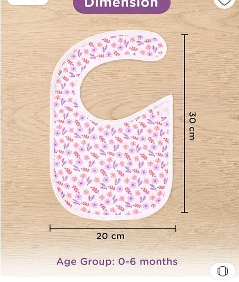 Babyhug 100% Interlock Cotton Velcro Closure Bibs Pack of 3 Rabbit, Rainbow & Floral Print Soft & Skin Friendly High Absorbent Material| Machine washable Newborn & Infant Feeding Essential. - Image 2