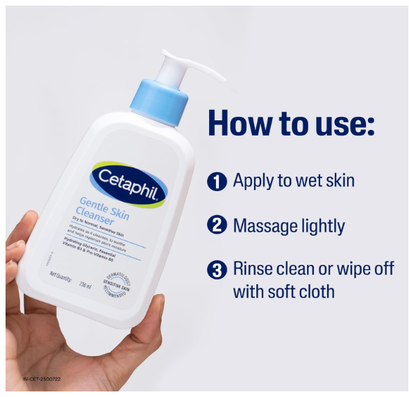 Cetaphil Gentle Skin Hydrating Face Wash 118ml, Paraben Free, Sulphate-Free Gentle Skin Hydrating Cleanser with Niacinamide, Vitamin B5 for Dry to Normal, Sensitive Skin - Image 5