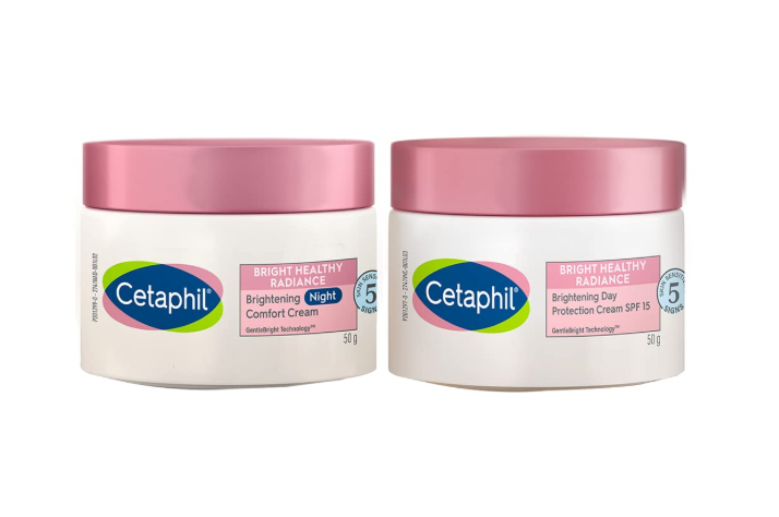 Cetaphil Brightening Day and Night Protection Cream, White, 50 ml Combo
