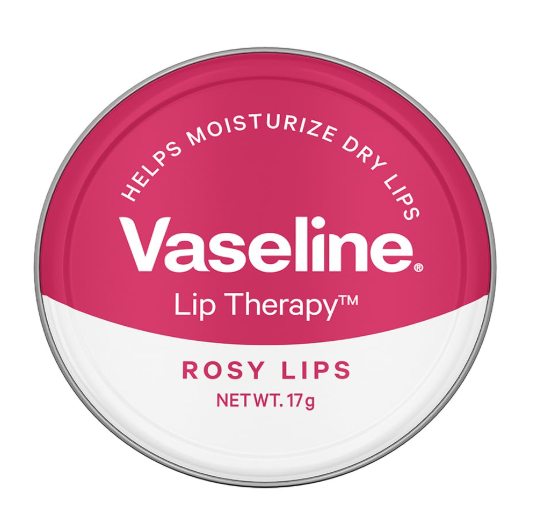 Vaseline Lip Tins Rosy Lips, 17 g | Provides Hydration, Sheer Pink Tint & Glossy Shine
