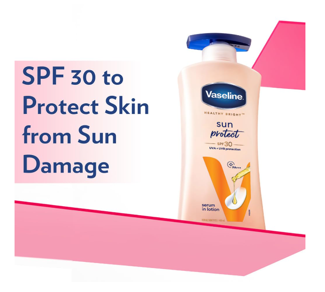 Vaseline Sun Protect SPF 30 Body Lotion, Reduces Tan Lines in 7 Days, UVA + UVB PA+++ Sun Protection, 85ml - Image 3