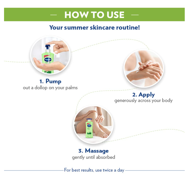 Vaseline Intensive Care Aloe Fresh Hydrating Body Lotion 400 ml, Daily Moisturizer for Dry Skin, Gives Non-Greasy, Glowing Skin - For Men & Women - Image 4