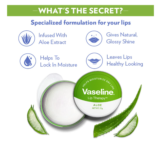 Vaseline Lip Tins Aloe|| 17g - Image 2