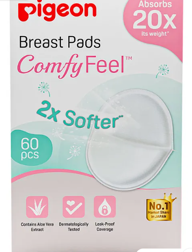 Pigeon Comfy Feel Breast Pads - 60 Pieces