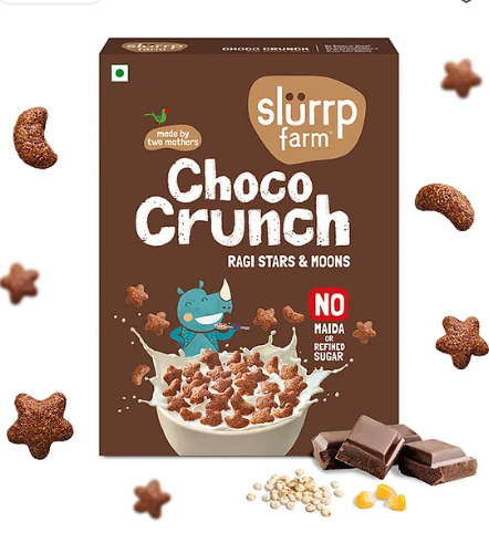 Slurrp Farm Choco Crunch Cereal No Maida, No Refined Sugar Ragi Stars and Moons - 300 g