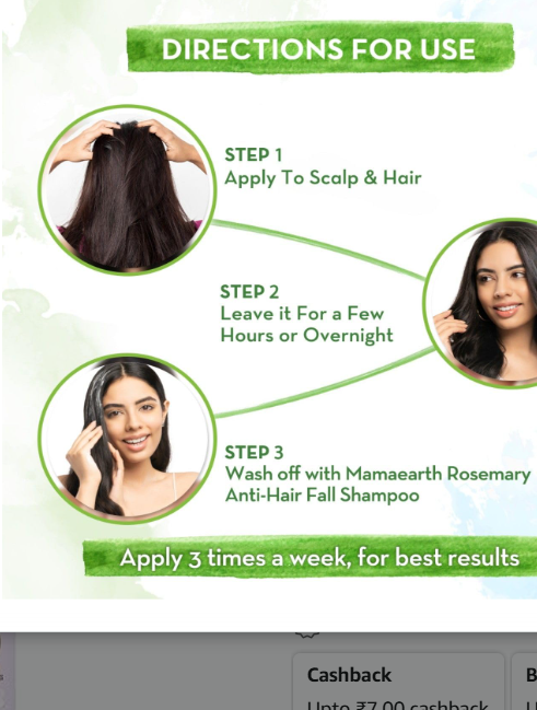 Mamaearth Rosemary & Methi Dana Hair Oil - Promotes Growth, Controls Fall, Strengthens & Stimulates New Growth | 200 ml - Image 3