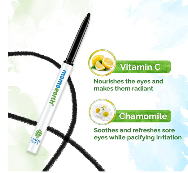 Mamaearth Long Stay Kajal Black Retractable Waterproof Pencil, With Vitamin C & Chamomile, Charcoal Black, Matte Finish - 0.35 g - Image 3