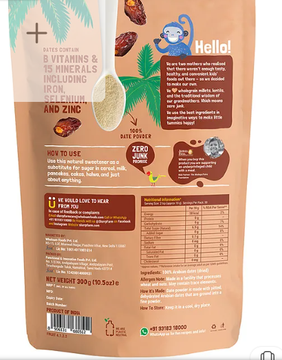 Slurrp Farm 100% Natural Sweetener Date Powder - 300 gm - Image 2