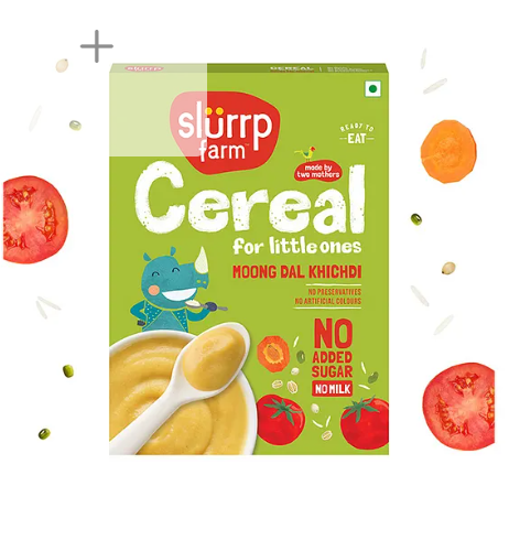 Slurrp Farm Instant No Added Sugar, No Salt, Moong Dal Khichdi Easy To Digest Healthy Cereal - 200 gm