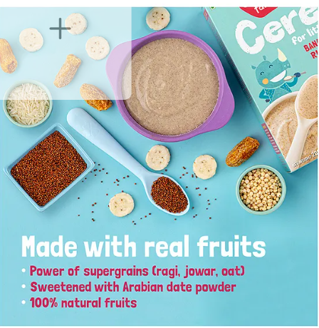 Slurrp Farm Mildly Sweetened with Date Powder, No Added Sugar Instant Cereal | Ragi, Rice and Banana with Milk | No Preservatives & No Salt | Made with Multigrain Millets, 200g - Image 2