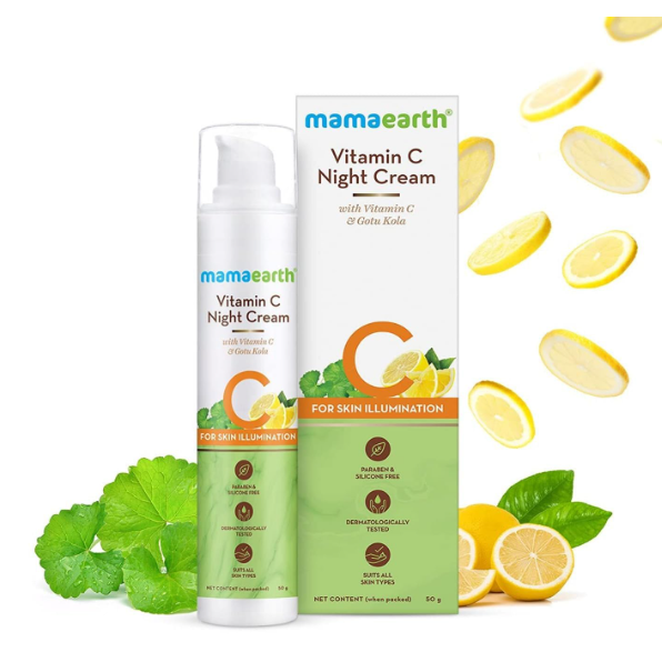 Mamaearth Vitamin C Night Cream For Women with Vitamin C & Gotu Kola for Skin Illumination – 50g